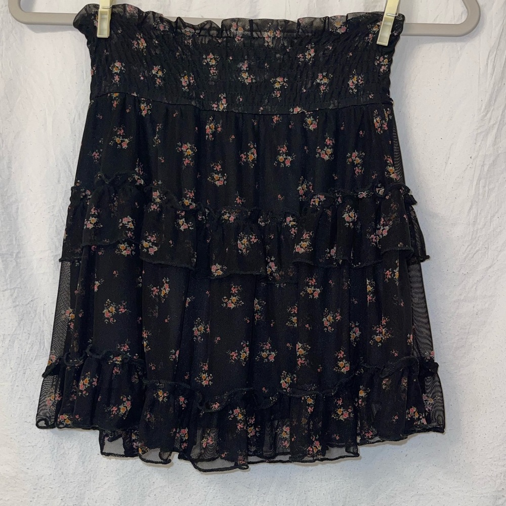Altar’d State black floral skirt